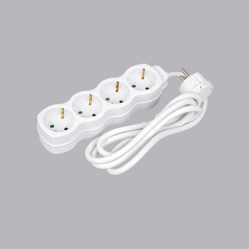 LOG-04L 4-smjerni produžni kabel njemačkog tipa u obliku tikve s prstenom za povlačenje, višestruka utičnica