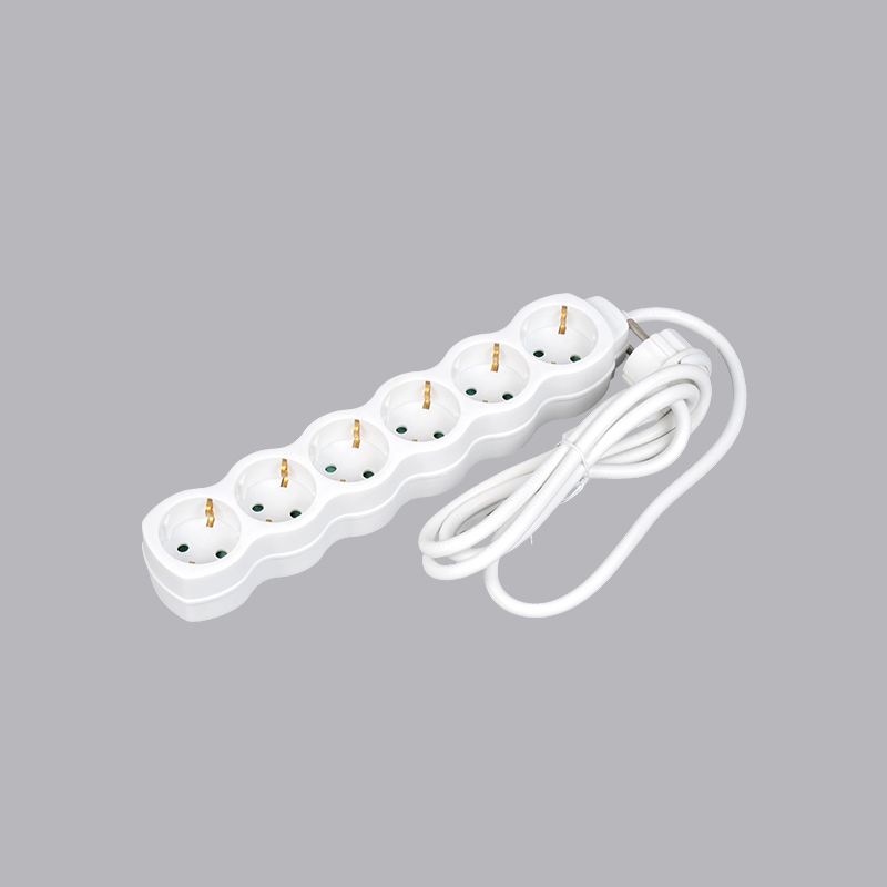 LOG-06L Njemački 6-smjerni produžni kabel u obliku tikve s prstenom za povlačenje, višestruka utičnica