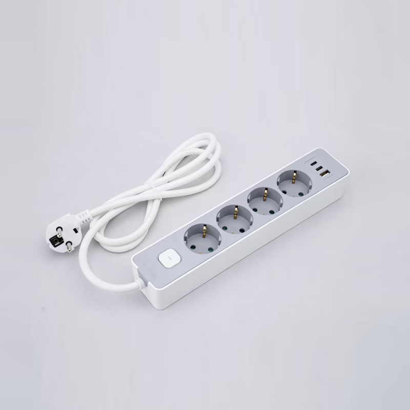 LOB-05K-AC Njemački tip razdjelnika s 5 utičnica s prekidačem, PD brzim punjačem, 1 USB-A i 2 Type-C priključka Multi-Socket